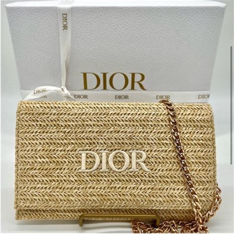 Dior raffia pouch